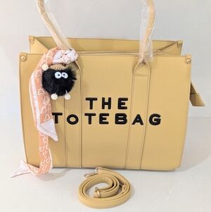 Large Yellow Tote Bag with Strap